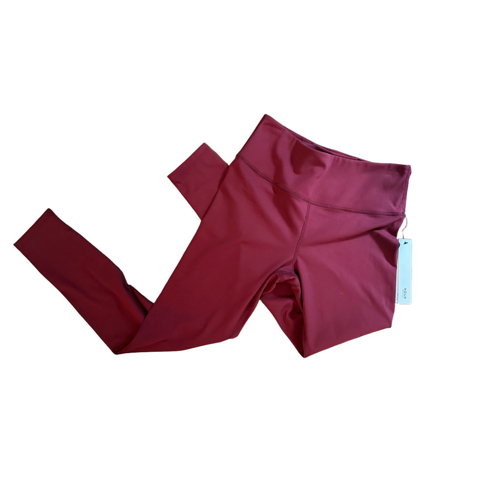 NWT AQUA ATHLETIC BURGUNDY ACTIVE LEGGINGS